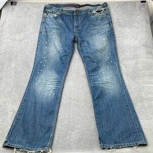 Archaic Distressed Straight Leg Jeans Size 40x34 Blue Mens Y2K Grunge Streetwear